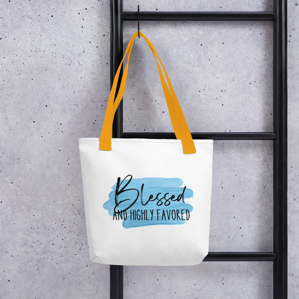 Blessed and Highly Favored Tote bag