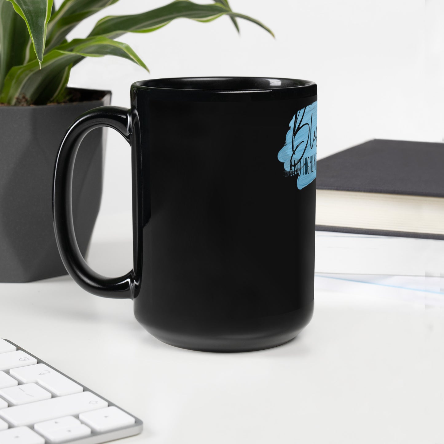 Blessed and Highly Favored Black Glossy Mug