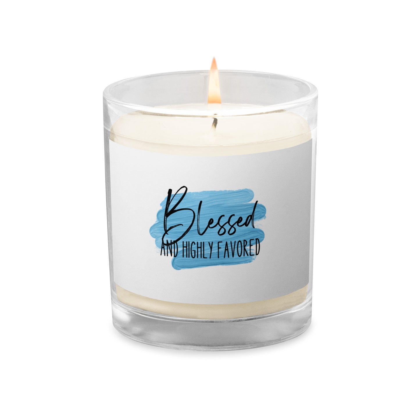 Blessed and Highly Favored Glass jar soy wax candle