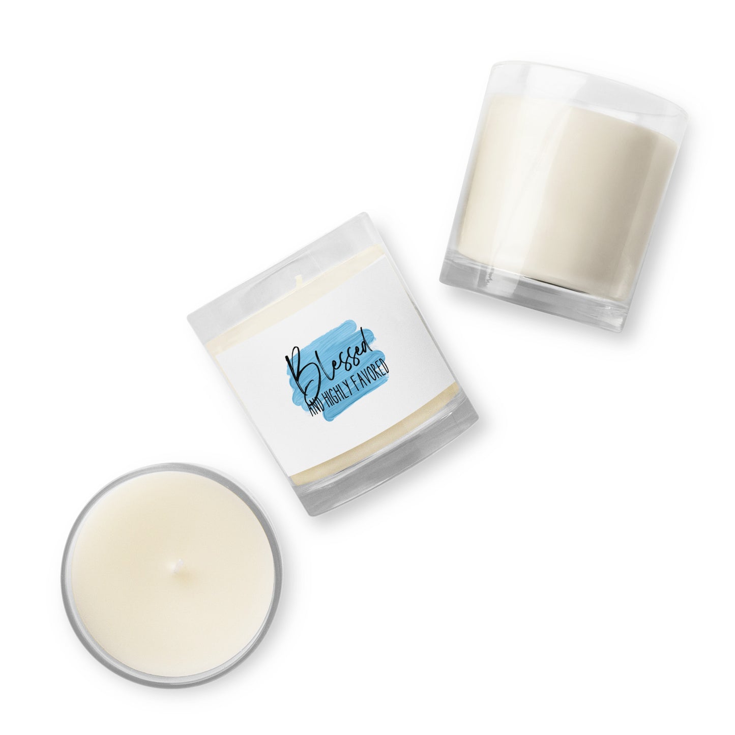 Blessed and Highly Favored Glass jar soy wax candle
