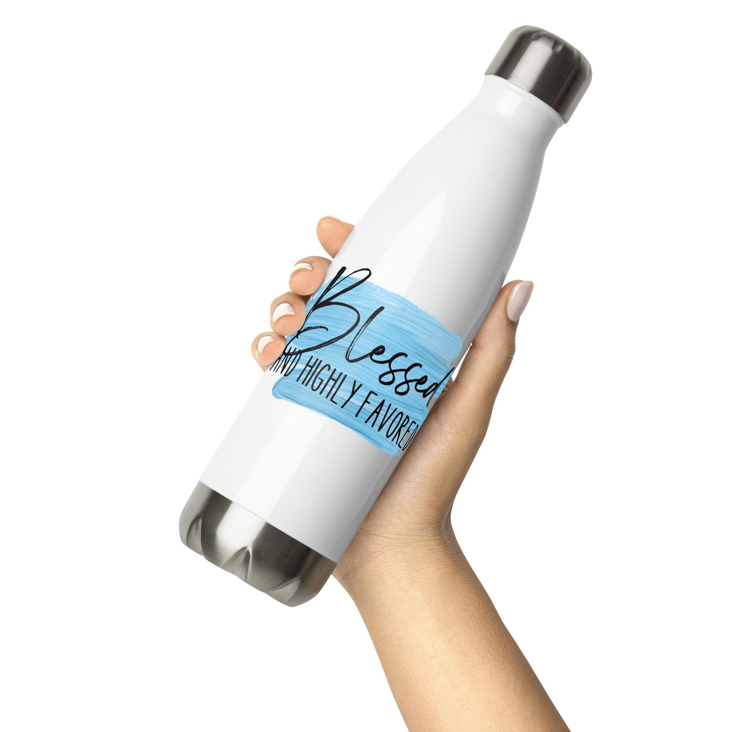 Blessed and Highly Favored Stainless steel water bottle