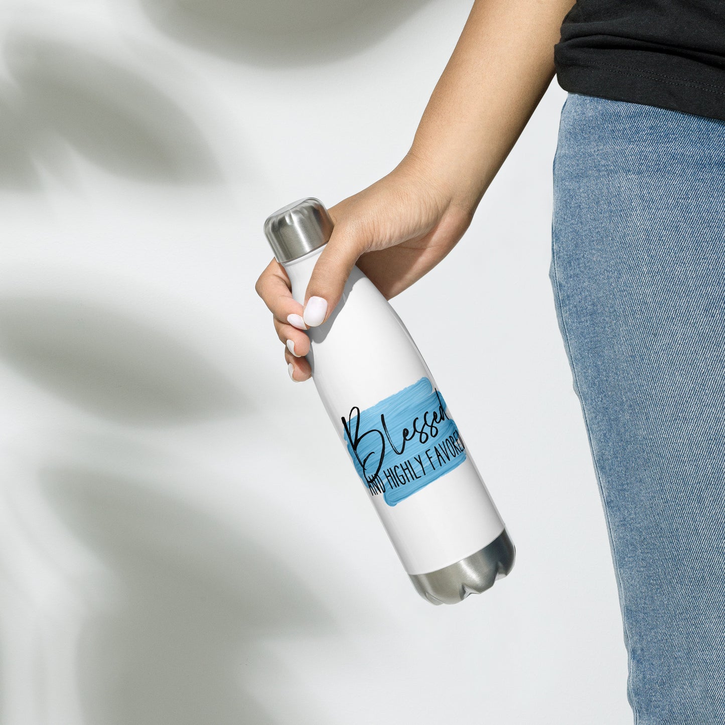 Blessed and Highly Favored Stainless steel water bottle