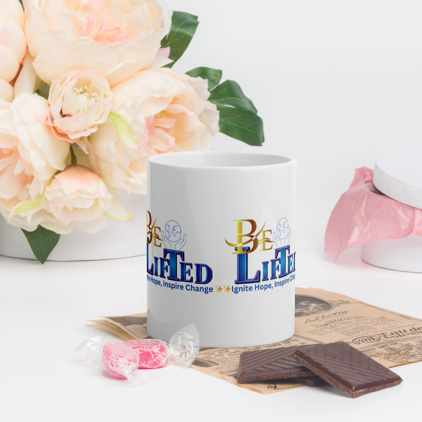 BeLifted White glossy mug