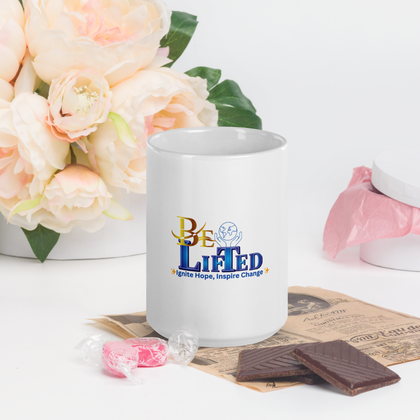 BeLifted White glossy mug