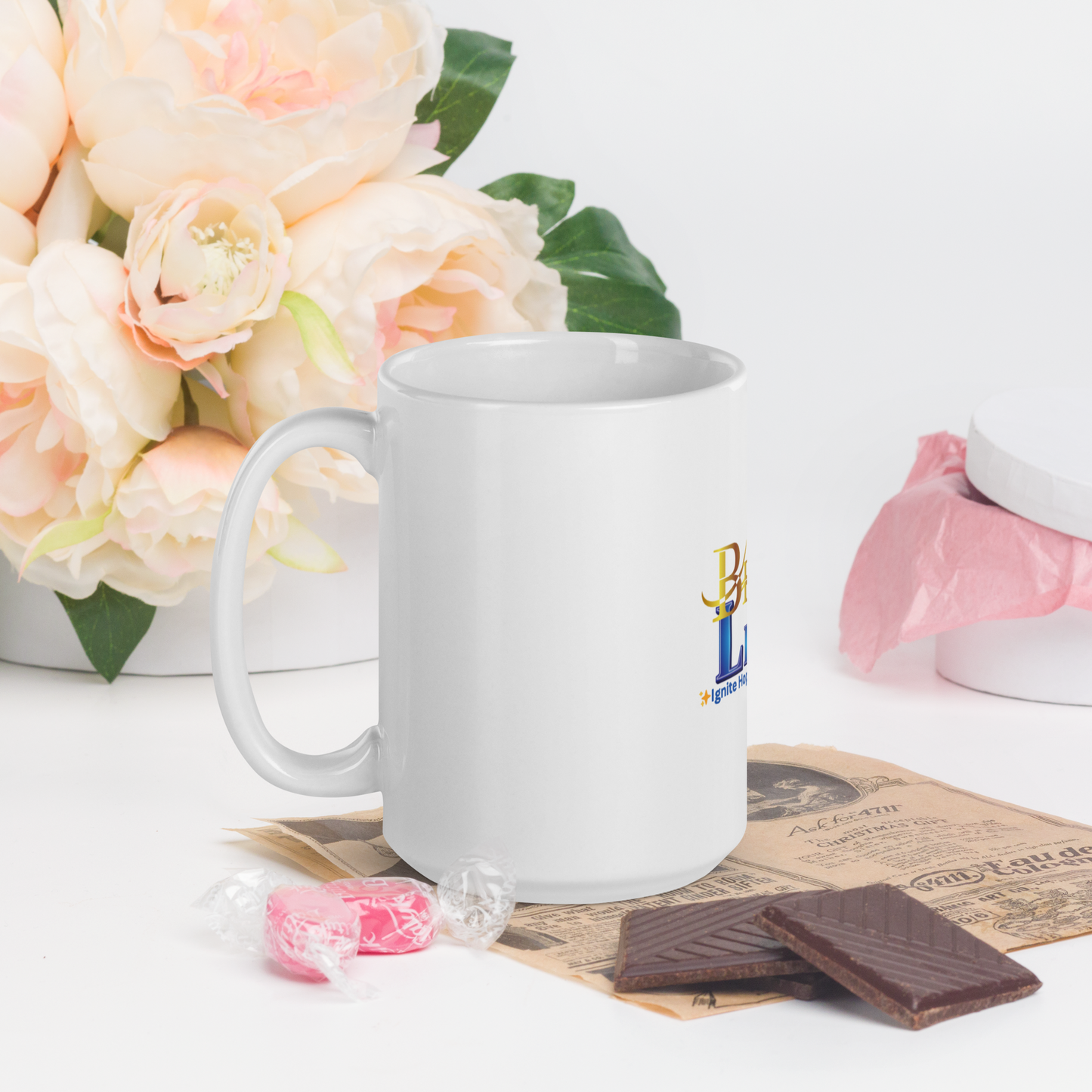 BeLifted White glossy mug