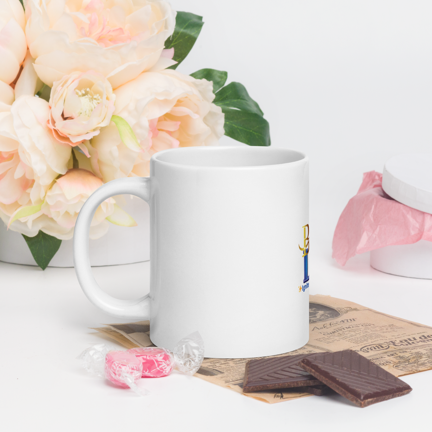 BeLifted White glossy mug