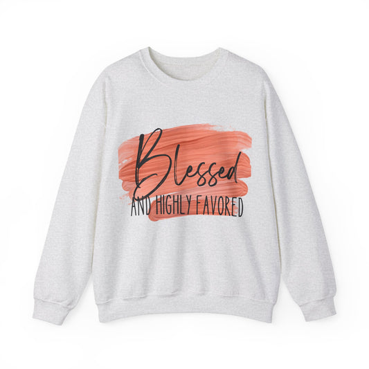 Blessed and Highly Favored Unisex Heavy Blend™ Crewneck Sweatshirt