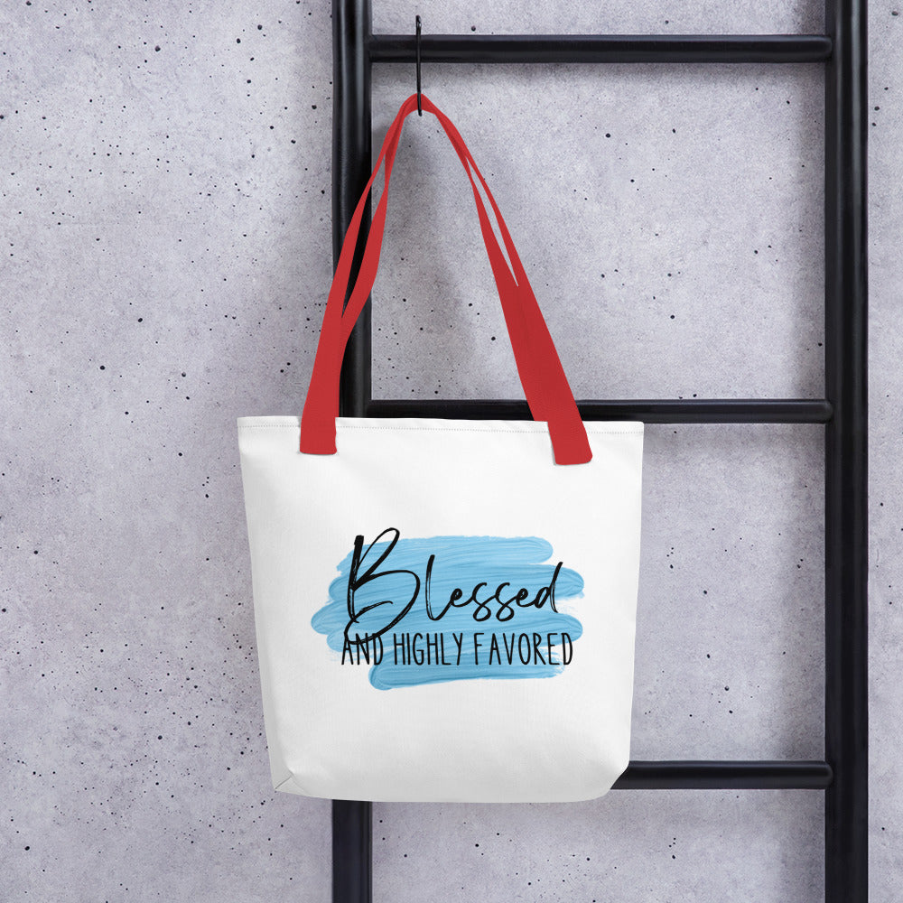 Blessed and Highly Favored Tote bag